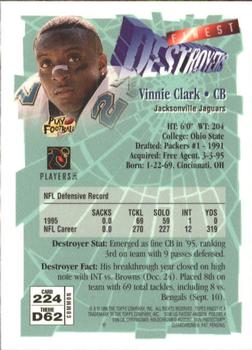 1996 Finest #224 Vinnie Clark Back