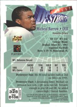 1996 Finest #325 Micheal Barrow Back