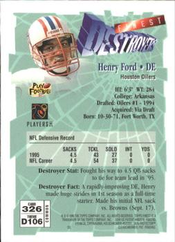 1996 Finest #326 Henry Ford Back