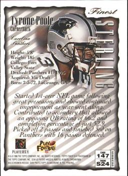 1996 Finest #147 Tyrone Poole Back