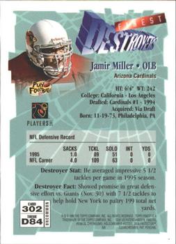1996 Finest #302 Jamir Miller Back