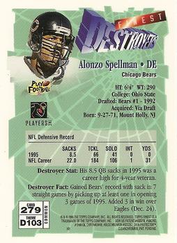 1996 Finest #279 Alonzo Spellman Back