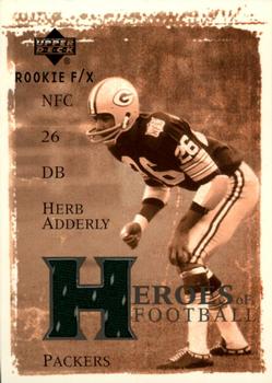 2001 Upper Deck Rookie F/X - Heroes of Football #HF-HA Herb Adderley Front