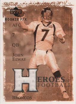 2001 Upper Deck Rookie F/X - Heroes of Football #HF-JE John Elway Front