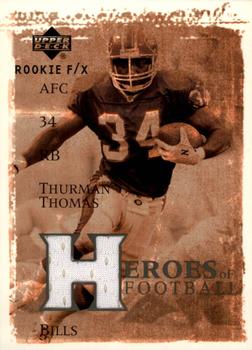 2001 Upper Deck Rookie F/X - Heroes of Football #HF-TT Thurman Thomas Front