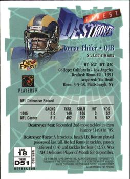 1996 Finest - Refractors #18 Roman Phifer Back