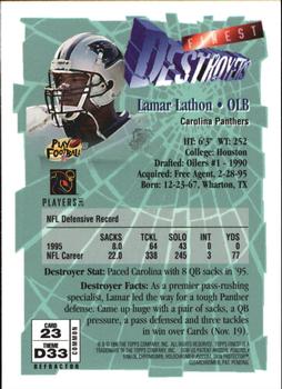1996 Finest - Refractors #23 Lamar Lathon Back