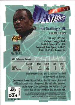 1996 Finest - Refractors #43 Pat Swilling Back