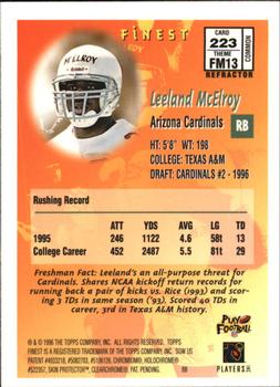 1996 Finest - Refractors #223 Leeland McElroy Back