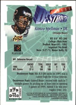 1996 Finest - Refractors #279 Alonzo Spellman Back
