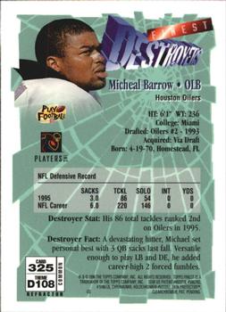1996 Finest - Refractors #325 Micheal Barrow Back