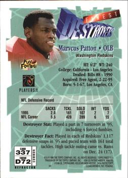 1996 Finest - Refractors #337 Marvcus Patton Back