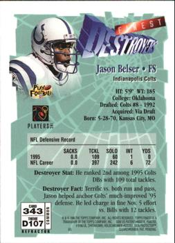 1996 Finest - Refractors #343 Jason Belser Back