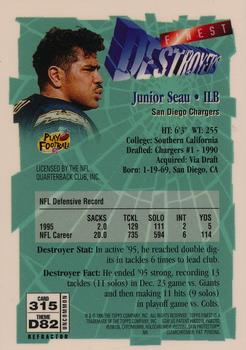 1996 Finest - Refractors #315 Junior Seau Back