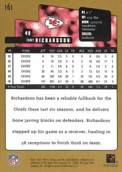 2001 Upper Deck Victory - Gold #161 Tony Richardson Back