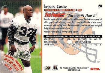 1996 Fleer #28 Ki-Jana Carter Back