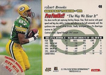 1996 Fleer #49 Robert Brooks Back