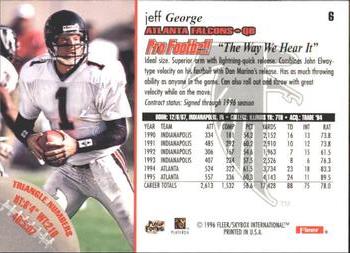 1996 Fleer #6 Jeff George Back