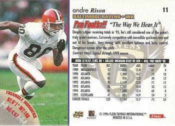 1996 Fleer #11 Andre Rison Back