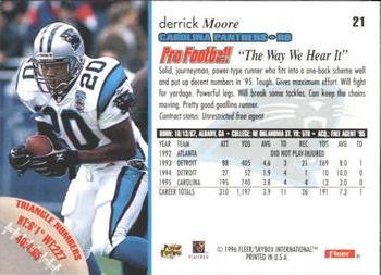 1996 Fleer #21 Derrick Moore Back