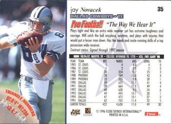 1996 Fleer #35 Jay Novacek Back