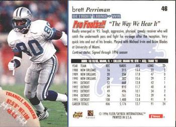 1996 Fleer #46 Brett Perriman Back