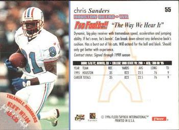 1996 Fleer #55 Chris Sanders Back