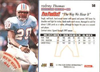 1996 Fleer #56 Rodney Thomas Back