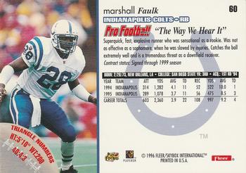 1996 Fleer #60 Marshall Faulk Back