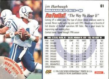 1996 Fleer #61 Jim Harbaugh Back