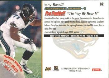 1996 Fleer #62 Tony Boselli Back