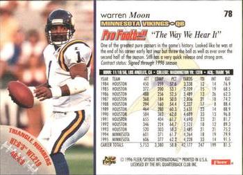 1996 Fleer #78 Warren Moon Back