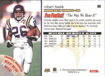 1996 Fleer #80 Robert Smith Back