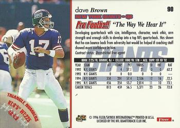 1996 Fleer #90 Dave Brown Back