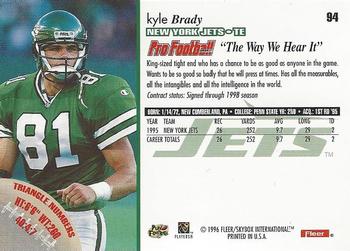 1996 Fleer #94 Kyle Brady Back