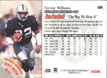 1996 Fleer #104 Harvey Williams Back