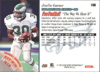 1996 Fleer #106 Charlie Garner Back