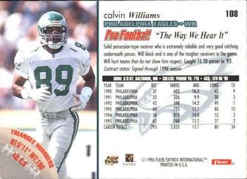 1996 Fleer #108 Calvin Williams Back
