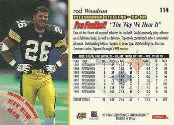 1996 Fleer #114 Rod Woodson Back