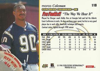 1996 Fleer #119 Marco Coleman Back