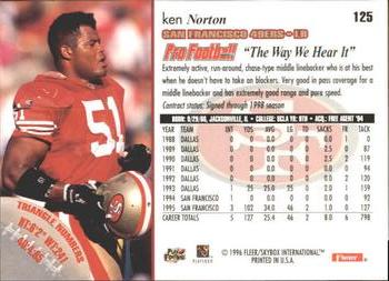 1996 Fleer #125 Ken Norton Back