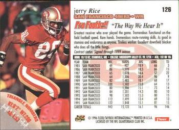 1996 Fleer #126 Jerry Rice Back