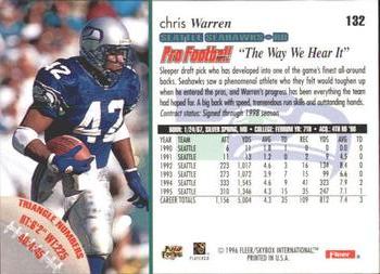 1996 Fleer #132 Chris Warren Back