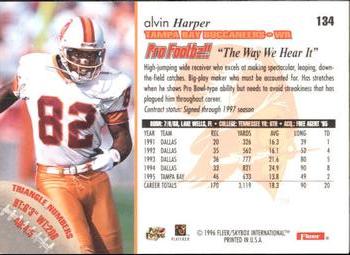 1996 Fleer #134 Alvin Harper Back