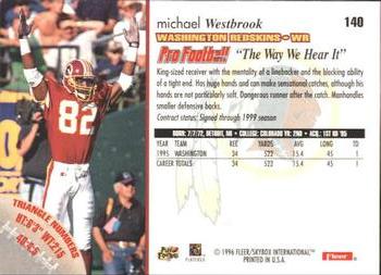 1996 Fleer #140 Michael Westbrook Back