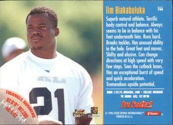 1996 Fleer #144 Tim Biakabutuka Back