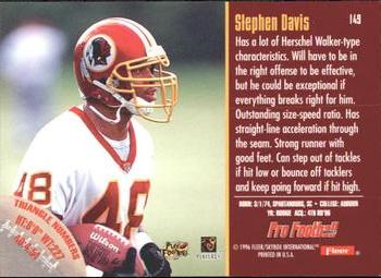 1996 Fleer #149 Stephen Davis Back