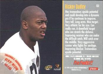 1996 Fleer #151 Rickey Dudley Back
