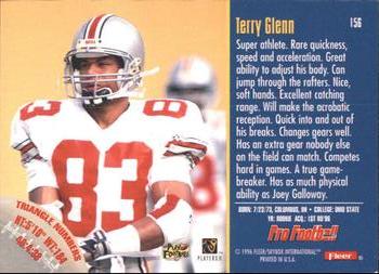 1996 Fleer #156 Terry Glenn Back
