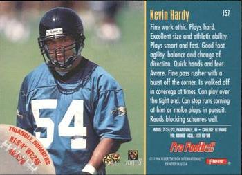 1996 Fleer #157 Kevin Hardy Back